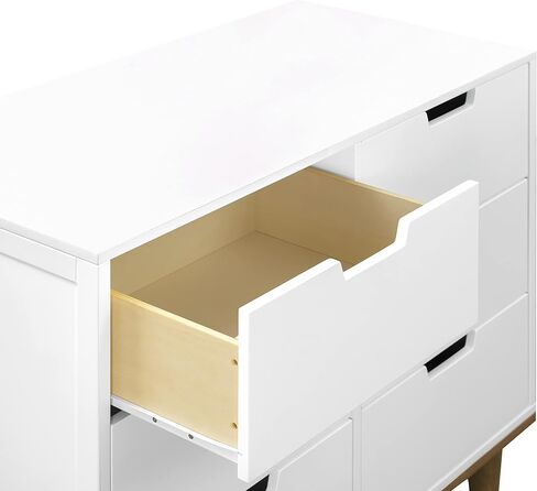 DaVinci Double Marley 6 Drawer Dresser, White and Walnut in Saudi Arabia