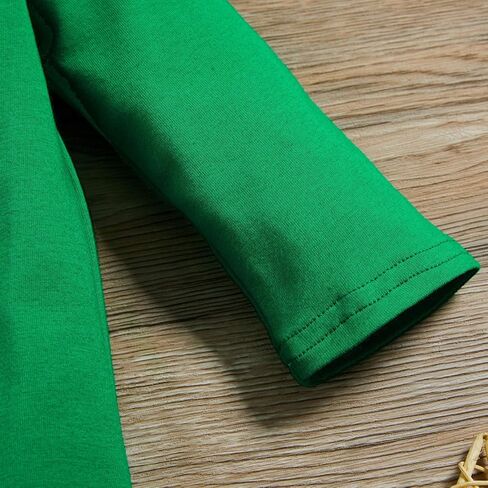 GRNSHTS My 1st St. Patricks Day رومبير طفلة كشكش بذلة شامروك طباعة كم طويل ملابس المنزل القادمة + عقال in Kuwait