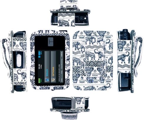 Fitted Designer Leather Case with Screen Protector for Tandem Insulin Pump Tandem t:Slim X2 (FL10/BLACK) in Saudi Arabia