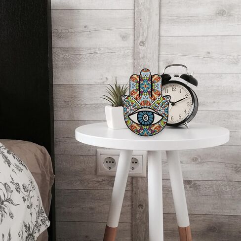 بريتي زوم تمثال يد همسة من السيراميك للحظ السعيد، تمثال يد فاطمة القديمة، تميمة حماية العين الشريرة لتزيين طاولة المنزل، مجموعة من قطعتين in Kuwait