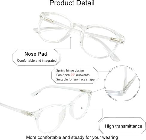 YEIN Bifocal Reading Glasses with Blue Light Blocking Lenses, Bifocal Reader for Women, Oval frame with Spring Hinge (+0.00/+1.00 magnification) in Saudi Arabia