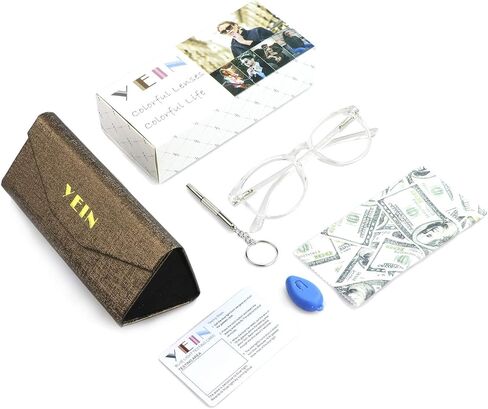 YEIN Bifocal Reading Glasses with Blue Light Blocking Lenses, Bifocal Reader for Women, Oval frame with Spring Hinge (+0.00/+1.00 magnification) in Saudi Arabia