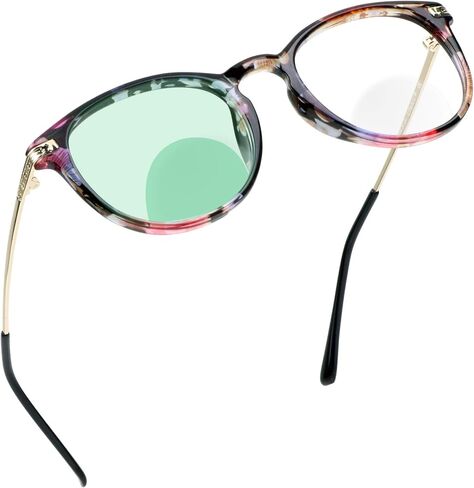 YEIN Bifocal Reading Glasses with Blue Light Blocking Lenses, Bifocal Reader for Women, Oval frame with Spring Hinge (+0.00/+1.00 magnification) in Saudi Arabia