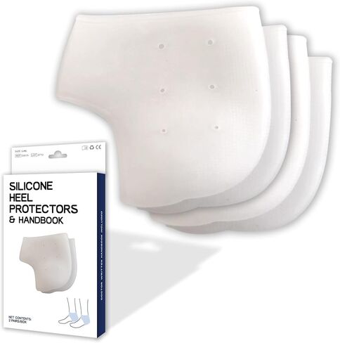 واقيات الكعب التي طورها الأطباء - أكواب كعب هلامية من السيليكون لعلاج آلام كعب الأحذية، وبطانات الكعب لالتهاب اللفافة الأخمصية، ومنتجات تخفيف تحفيز الكعب المتشقق، وجوارب للوقاية من البثور وكتيب (زوجان/صندوق) in Kuwait