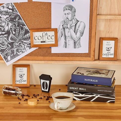 يانج باغا لافتات ديكور طاولة القهوة من 3 قطع، لافتات خشبية صغيرة لتزيين طاولة القهوة والمقهى ومحطة البار، لافتة باطار خشبي عتيق للمطبخ لتزيين صينية الطبقات in Kuwait