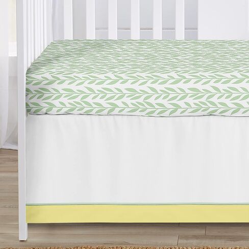 Sweet Jojo Designs Yellow, Green and White Sunflower Boho Floral Baby Girl Nursery Crib Bedding Set - 4 Pieces - Farmhouse Watercolor Flower in Saudi Arabia
