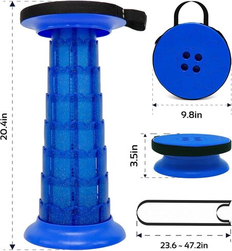 Adjustable Retractable Portable Collapsible Folding Stool for Adults Heavy Duty with Load Capacity 770 lbs, Collapsible Chair Camping Stool for Travel Hunting (Crimson) in Saudi Arabia