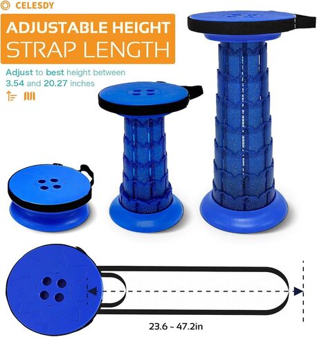 Adjustable Retractable Portable Collapsible Folding Stool for Adults Heavy Duty with Load Capacity 770 lbs, Collapsible Chair Camping Stool for Travel Hunting (Crimson) in Saudi Arabia