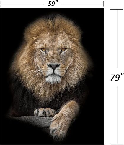 JACCAWS Lion Tapestry Wall Hanging,3D Print Lion Wall Art Wild Animal African Lion Wall Tapestry,51''x59'' Lion Tapestry for Bedroom Living Room Dorm Decor. (51''x59'') in Saudi Arabia