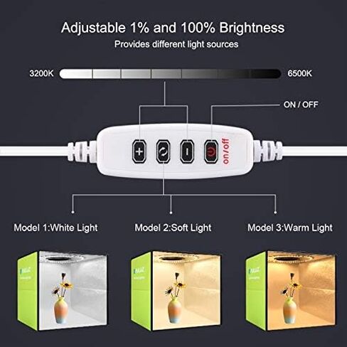 فوتوكونيك صندوق اضاءة محمول عالي السطوع لاستوديو الصور مقاس 30 سم مع حلقة اضاءة LED قابلة للتعتيم in Kuwait