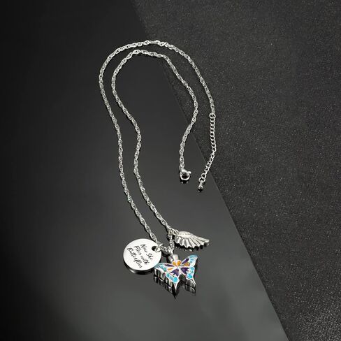 Now She Flies with Butterfly Urn Necklace for ashes Cremation Jewelry Cremation Necklace Jewelry for Ashes in Saudi Arabia