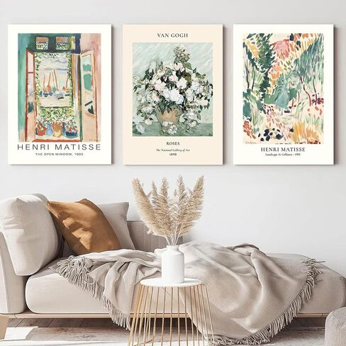 Hwetui Flower Market Poster Prints City set of 3 Abstract Colorful Floral Canvas Wall Art Vintage Minimalist Flowers Painting Picture for Room Decor Aesthetic Living Room Bedroom 12"x16"x3 Unframed in Saudi Arabia