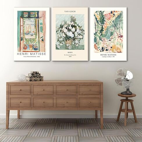 Hwetui Flower Market Poster Prints City set of 3 Abstract Colorful Floral Canvas Wall Art Vintage Minimalist Flowers Painting Picture for Room Decor Aesthetic Living Room Bedroom 12"x16"x3 Unframed in Saudi Arabia