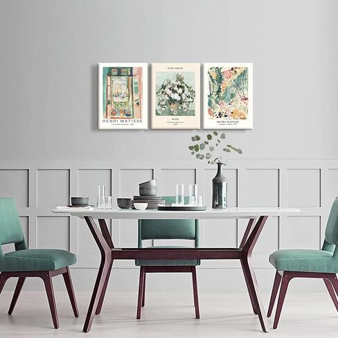 Hwetui Flower Market Poster Prints City set of 3 Abstract Colorful Floral Canvas Wall Art Vintage Minimalist Flowers Painting Picture for Room Decor Aesthetic Living Room Bedroom 12"x16"x3 Unframed in Saudi Arabia