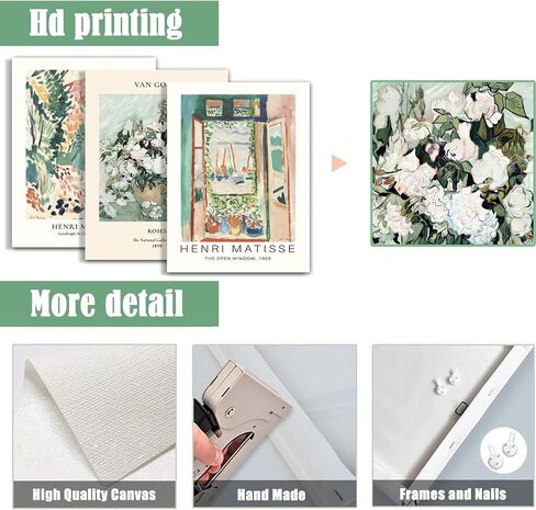 Hwetui Flower Market Poster Prints City set of 3 Abstract Colorful Floral Canvas Wall Art Vintage Minimalist Flowers Painting Picture for Room Decor Aesthetic Living Room Bedroom 12"x16"x3 Unframed in Saudi Arabia