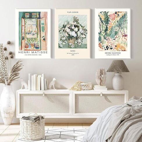 Hwetui Flower Market Poster Prints City set of 3 Abstract Colorful Floral Canvas Wall Art Vintage Minimalist Flowers Painting Picture for Room Decor Aesthetic Living Room Bedroom 12"x16"x3 Unframed in Saudi Arabia