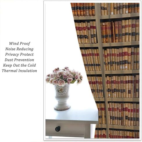 مكتبة خمر رف الكتب الستار مجموعات الأطفال خزانة الكتب التعليمية الرجعية البوهيمي الهبي رف الكتب الفن جدار خلفية 2 لوحات غرفة نوم ديكور ستائر التعتيم 42x45in in Kuwait