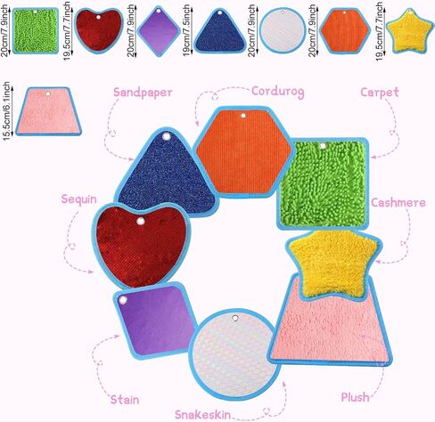 Boao 8 Set Mini Sensory Mats Assorted Textured Play Mats Sensory Floor Tiles Educational Tactile Toys for Activity(8.7 Inch,Irregular) in Saudi Arabia