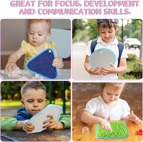 Boao 8 Set Mini Sensory Mats Assorted Textured Play Mats Sensory Floor Tiles Educational Tactile Toys for Activity(8.7 Inch,Irregular) in Saudi Arabia
