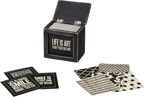 Primitives by Kathy 38807 Classic Black and White Hinged Box, Words of Wisdom in Saudi Arabia