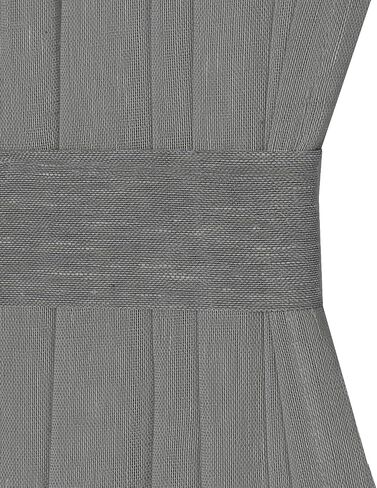 Turquoize Elegant Linen French Door Curtains Light Filtering Curtain Panels Rod Pocket Linen Panel for Glass Door With Tie-Back Privacy Assured Semi Sheer Door Panels, 25"W by 40"L, 2 Panels,Dove Gray in Kuwait