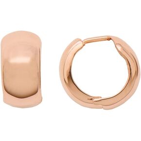 Thick 14K Gold Huggie Hinged Hoop Earrings .60 Inch (15mm) (8mm Wide) in Saudi Arabia