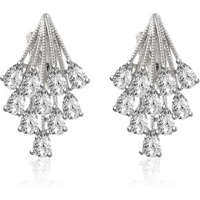 مشبك على الأقراط للنساء غير ثقب كريستال حجر الراين أقراط الزفاف مجوهرات الأزياء أنماط متعددة in Kuwait