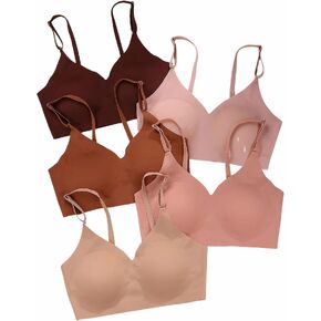 Verdusa Women's 5Pack Padded Seamless Bralettes Bra Camisole Top Everyday Bras