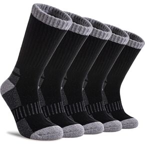 DYW Womens Merino Wool Hiking Socks Thermal Warm Winter Boot Crew Socks Cushion Work Walking Gift Socks 5 Pairs