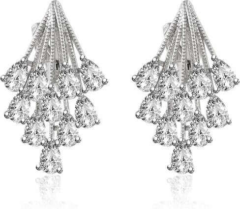 مشبك على الأقراط للنساء غير ثقب كريستال حجر الراين أقراط الزفاف مجوهرات الأزياء أنماط متعددة in Kuwait