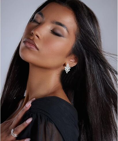 مشبك على الأقراط للنساء غير ثقب كريستال حجر الراين أقراط الزفاف مجوهرات الأزياء أنماط متعددة in Kuwait