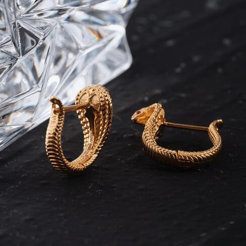 COPPERTIST.WU Cobra الأفعى الأقراط، أقراط هوجي هوب الرائعة هدية مضادة للحساسية للنساء والفتيات والرجال (925 الفضة الاسترليني / الذهب فيرميل) in Kuwait