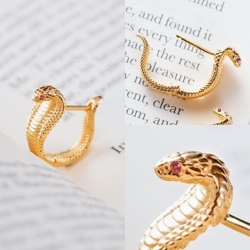 COPPERTIST.WU Cobra الأفعى الأقراط، أقراط هوجي هوب الرائعة هدية مضادة للحساسية للنساء والفتيات والرجال (925 الفضة الاسترليني / الذهب فيرميل) in Kuwait