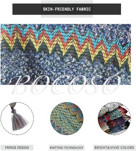 BOCOSO Knit Shawl Wrap Poncho Cape for Women, Ladies Knitted Cardigan Kimono with Fringe for Fall Winter in Kuwait