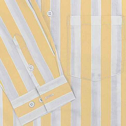 قمصان Gnvviwl الرجالية الكاجوال بأكمام قصيرة وأزرار سفلية من القطن المخطط مع جيب in Kuwait