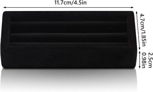 Velvet 7 Slots Ring Earrings Trays Showcase Display Jewelry Organizer (White) in Kuwait