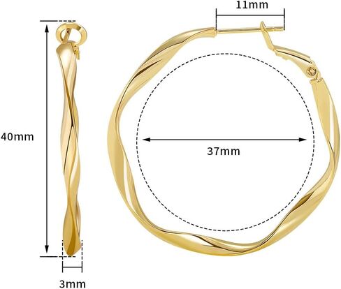 Hoop Earrings for Women - 14K Rose Gold Plated Hypoallergenic Lightweight CZ Big Hoop Earrings Set in Kuwait