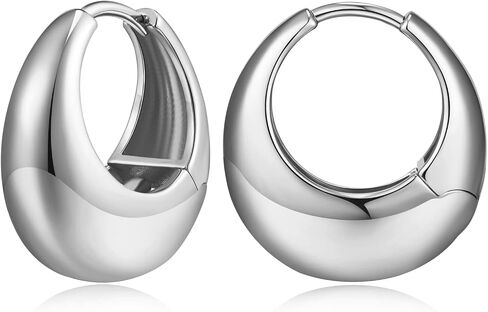 YUJIE Gold Hoop Earrings Chunky Gold Huggie Earrings for Women Girls 18K Gold Plated Earrings Hypoallergenic Small Gold Hoop Earrings for Men Fashion Jewelry in Saudi Arabia