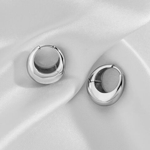 YUJIE Gold Hoop Earrings Chunky Gold Huggie Earrings for Women Girls 18K Gold Plated Earrings Hypoallergenic Small Gold Hoop Earrings for Men Fashion Jewelry in Saudi Arabia