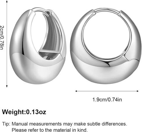 YUJIE Gold Hoop Earrings Chunky Gold Huggie Earrings for Women Girls 18K Gold Plated Earrings Hypoallergenic Small Gold Hoop Earrings for Men Fashion Jewelry in Saudi Arabia