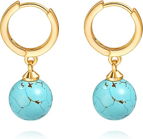 Small Gold Huggie Hoop Earrings Shell Pearl Drop Dangle Post Earrings Hanging Lightweight Handmade Jewelry for women… in Kuwait