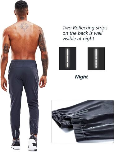 YAWHO Men's Sweatpants Athletic Jogging Pants Sport Joggers Trousers for Workout,Gym,Running,Training with Zipper Pockets in Saudi Arabia
