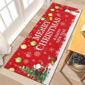Falflor Snowman Hallway Runner Rug 2'x6' Non Slip Christmas Entryway Rug Runner Seasonal Floor Mat Washable Long Carpet for Hallway Bedroom Living Room Kitchen in Kuwait