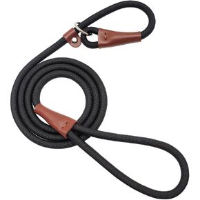 BTINESFUL 5FT Durable Slip Lead Rope Dog Leash, No Pull Nylon Training Leash for Medium Large Dogs, 1/2" X 5', Black in Kuwait