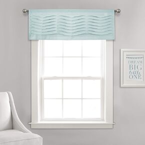 Lush Decor, Blush Wave Texture Valance | Pleated Ruffle Fold Window Kitchen Curtain (Single), 18" x 52, 18" x 52"