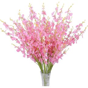 BOMAROLAN Artificial Orchid Silk Fake Flowers Faux Dancing Lady Orchids Stems Flower 10 Pcs Real Touch for Wedding Home Office Party Hotel Yard Decoration Restaurant Patio Festive Furnishing(Blue) in Kuwait