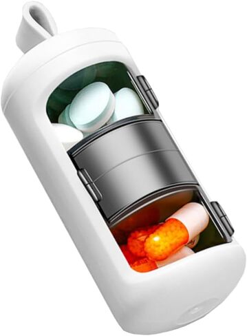 حاوية حبوب الدواء والفيتامينات اليومية، صندوق حبوب الدواء المحمول، منظم حبوب السفر، حامل علبة حبوب الدواء اليومية للأدوية، المكملات الغذائية، صندوق دواء صغير مثالي كهدية، للمكتب، والرحلة، وصالة الألعاب الرياضية in Kuwait