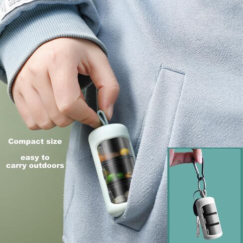 حاوية حبوب الدواء والفيتامينات اليومية، صندوق حبوب الدواء المحمول، منظم حبوب السفر، حامل علبة حبوب الدواء اليومية للأدوية، المكملات الغذائية، صندوق دواء صغير مثالي كهدية، للمكتب، والرحلة، وصالة الألعاب الرياضية in Kuwait