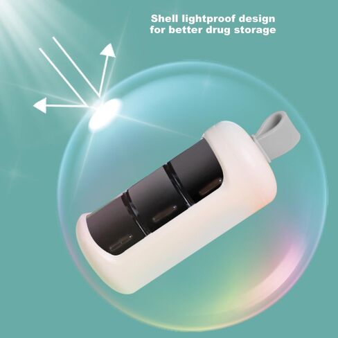 حاوية حبوب الدواء والفيتامينات اليومية، صندوق حبوب الدواء المحمول، منظم حبوب السفر، حامل علبة حبوب الدواء اليومية للأدوية، المكملات الغذائية، صندوق دواء صغير مثالي كهدية، للمكتب، والرحلة، وصالة الألعاب الرياضية in Kuwait