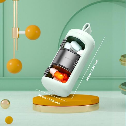 حاوية حبوب الدواء والفيتامينات اليومية، صندوق حبوب الدواء المحمول، منظم حبوب السفر، حامل علبة حبوب الدواء اليومية للأدوية، المكملات الغذائية، صندوق دواء صغير مثالي كهدية، للمكتب، والرحلة، وصالة الألعاب الرياضية in Kuwait